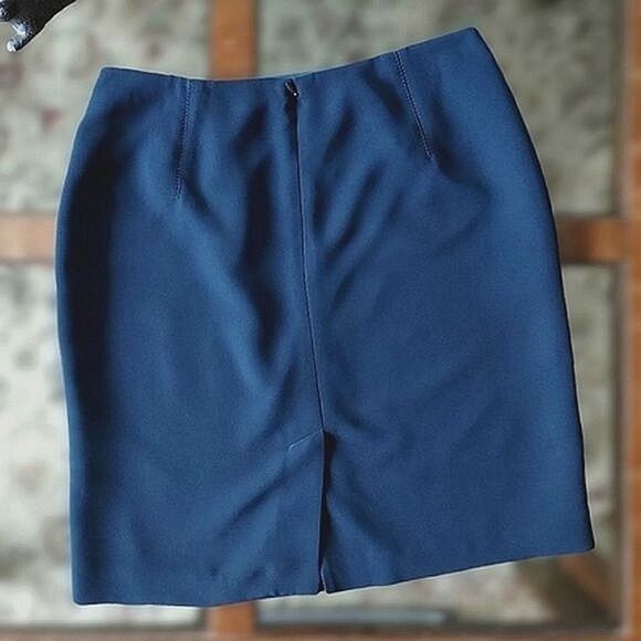 Vtg 90s/Y2K navy Precis office pencil skirt - Picture 2 of 12